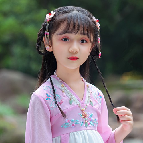 Girls hanfu chinese folk dance dresses headdress ancient traditional fairy anime drama cosplay hair accessories stage performance photos hair clip
